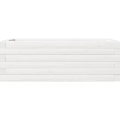 Jardinera De Madera Maciza De Pino Blanca 70x40x23 Cm