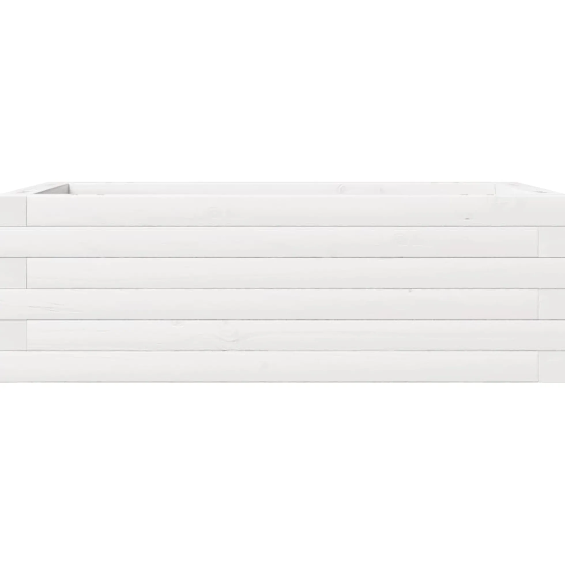 Jardinera De Madera Maciza De Pino Blanca 70x40x23 Cm