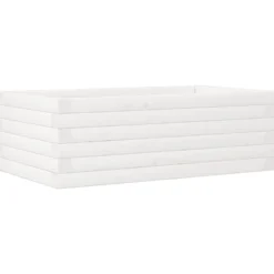 Jardinera De Madera Maciza De Pino Blanca 70x40x23 Cm