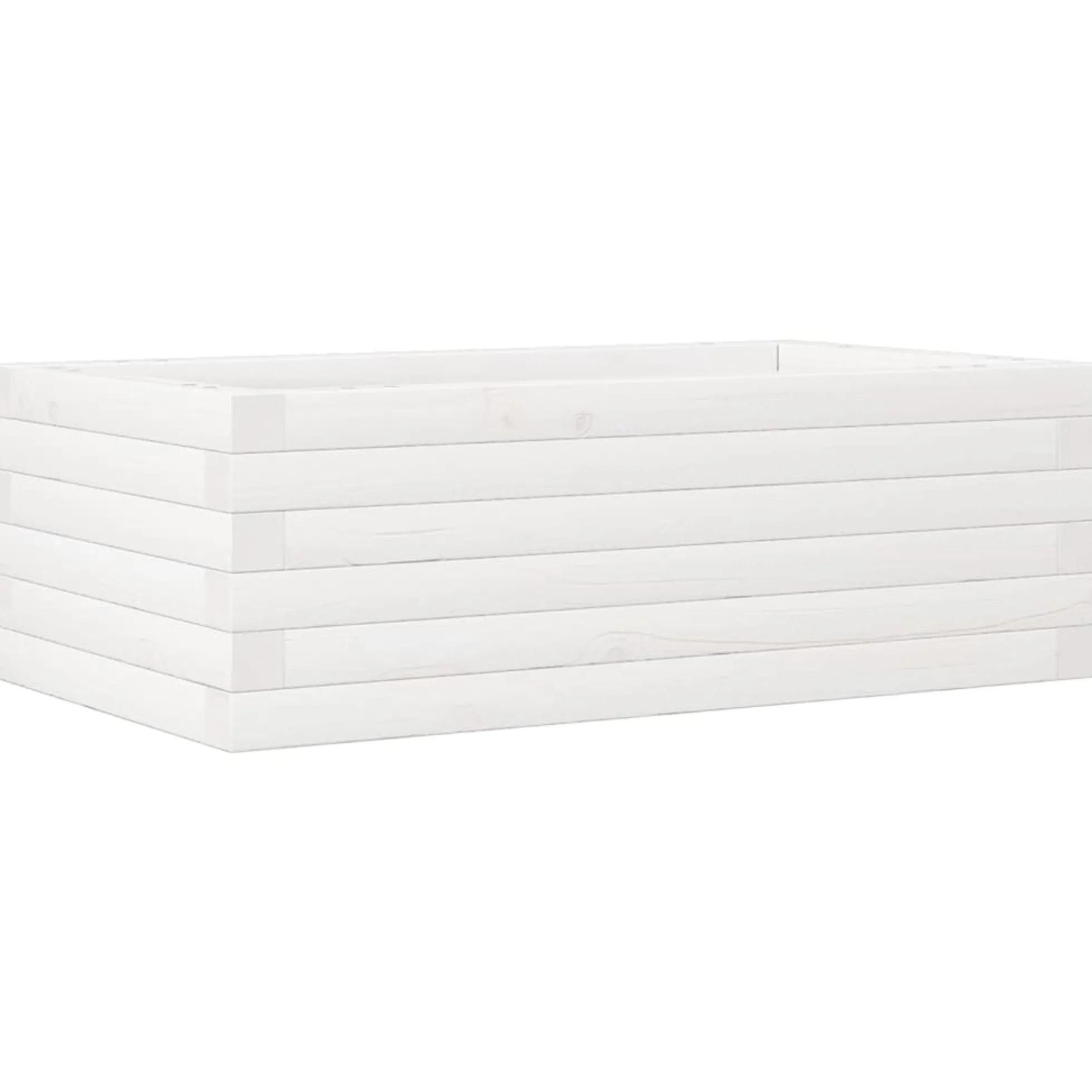 Jardinera De Madera Maciza De Pino Blanca 70x40x23 Cm