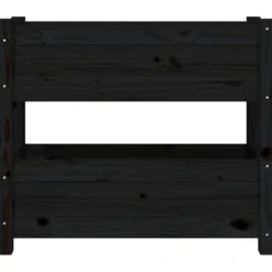 Jardinera De Madera Maciza De Pino Negro 77x25x66 Cm