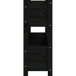 Jardinera De Madera Maciza De Pino Negro 77x25x66 Cm