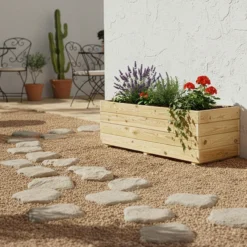 Jardinera De Madera Para Exterior 120x40x40 Cm Ghio Kd Hortalia