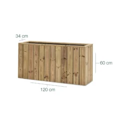 Jardinera De Madera Para Exterior 120x34x60 Cm Atrium Hortalia