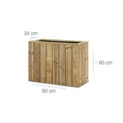 Jardinera De Madera Para Exterior 80x34x60 Cm Atrium Hortalia