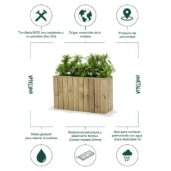 Jardinera De Madera Para Exterior 100x34x60 Cm Atrium Hortalia