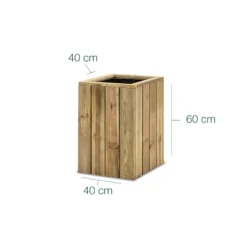 Jardinera De Madera Para Exterior 40x40x60 Cm Atrium Hortalia