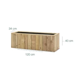 Jardinera De Madera Para Exterior 120x34x40 Cm Atrium Hortalia