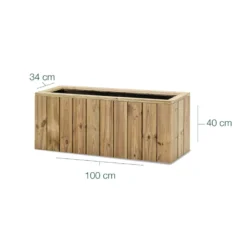 Jardinera De Madera Para Exterior 100x34x40 Cm Atrium Hortalia