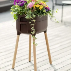 Jardinera Elevada Urbalive High Marrón Con Auto-riego