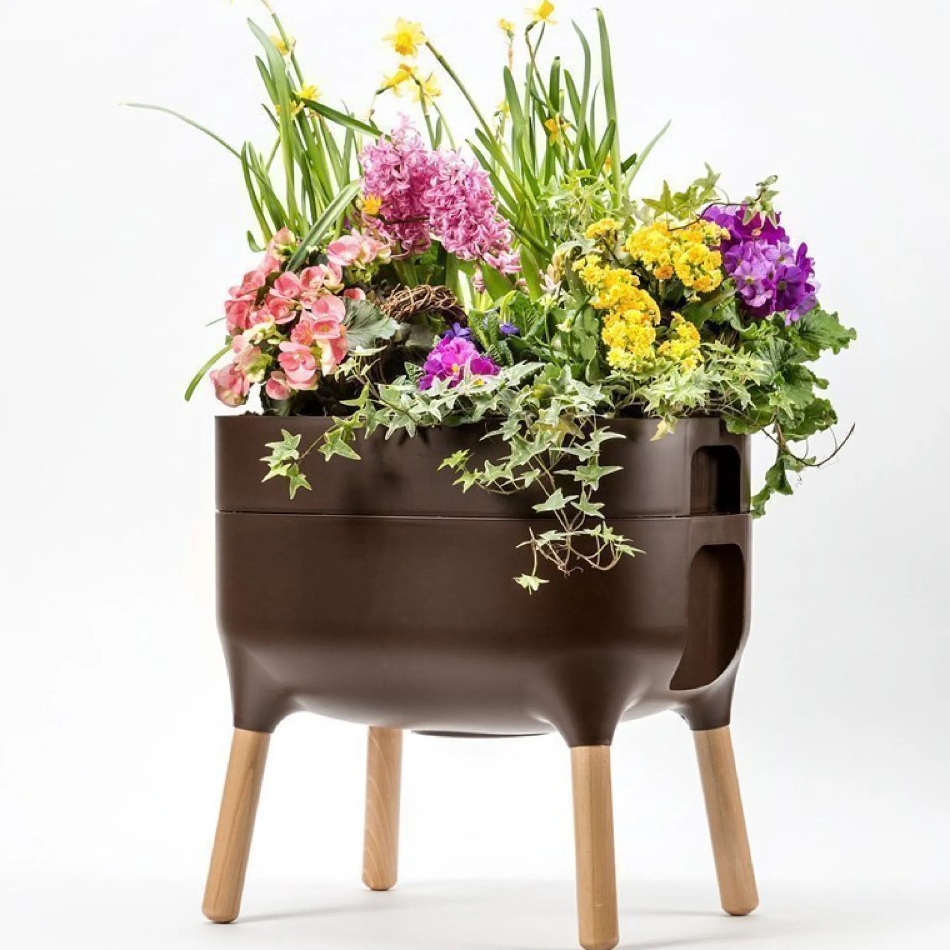 Jardinera Elevada Urbalive Low Marrón Con Auto-riego