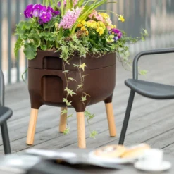 Jardinera Elevada Urbalive Low Marrón Con Auto-riego