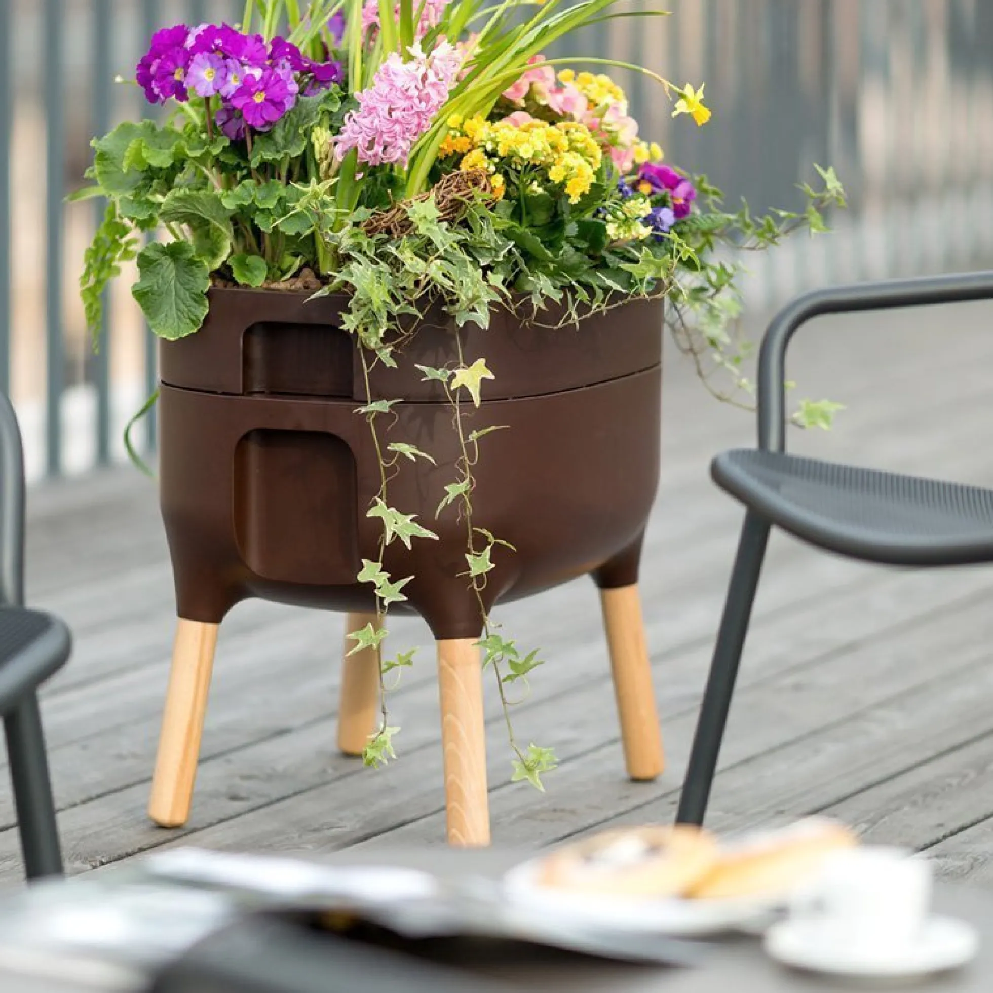 Jardinera Elevada Urbalive Low Marrón Con Auto-riego
