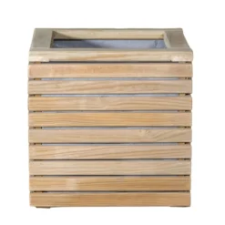 Jardinera Luxe De Madera Tratada Vidahuerto 40x40x40 Cm.