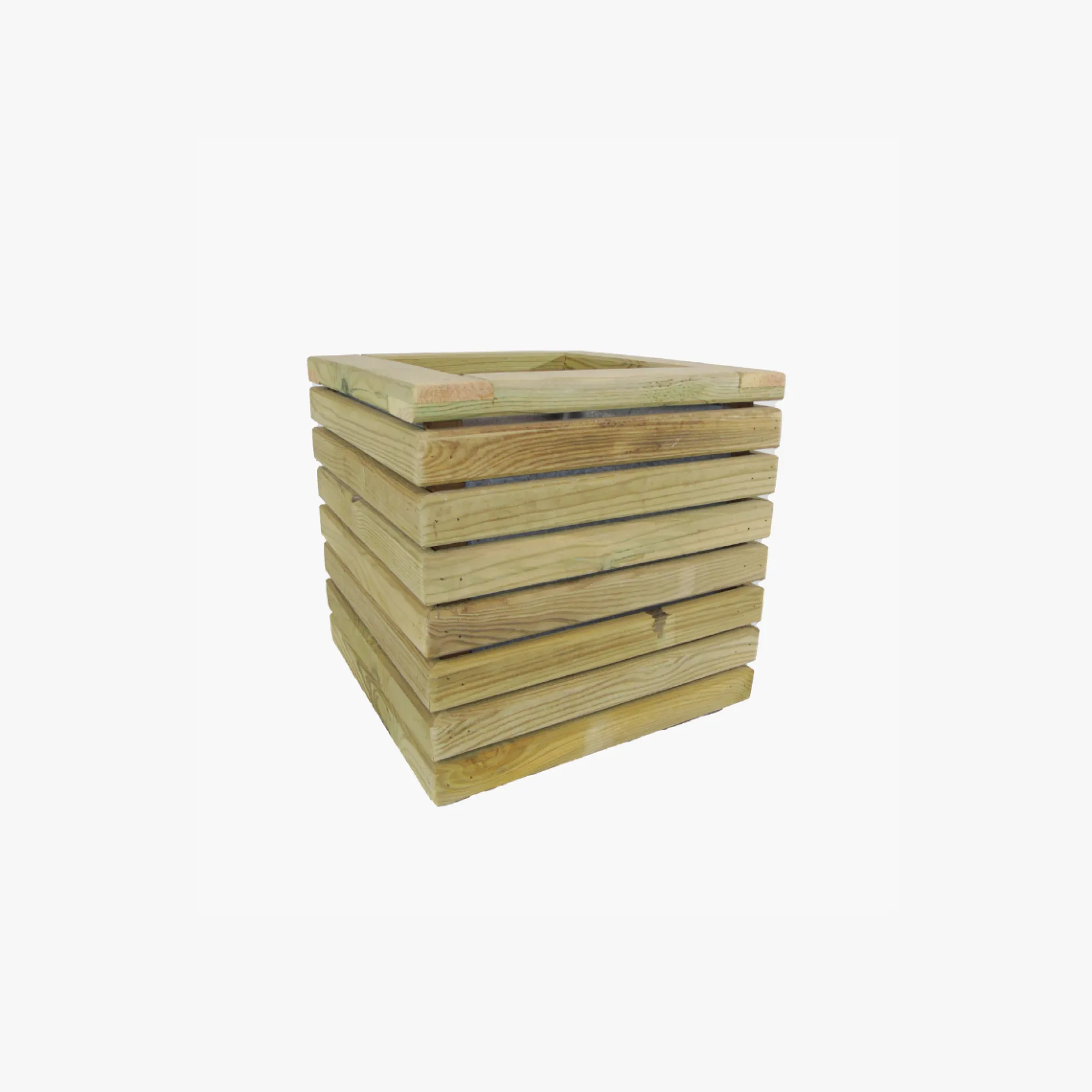 Jardinera Luxe De Madera Tratada Vidahuerto 40x40x40 Cm.
