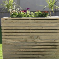 Jardinera Luxe Torre De Madera Tratada Vidahuerto 100x30x90 Cm.