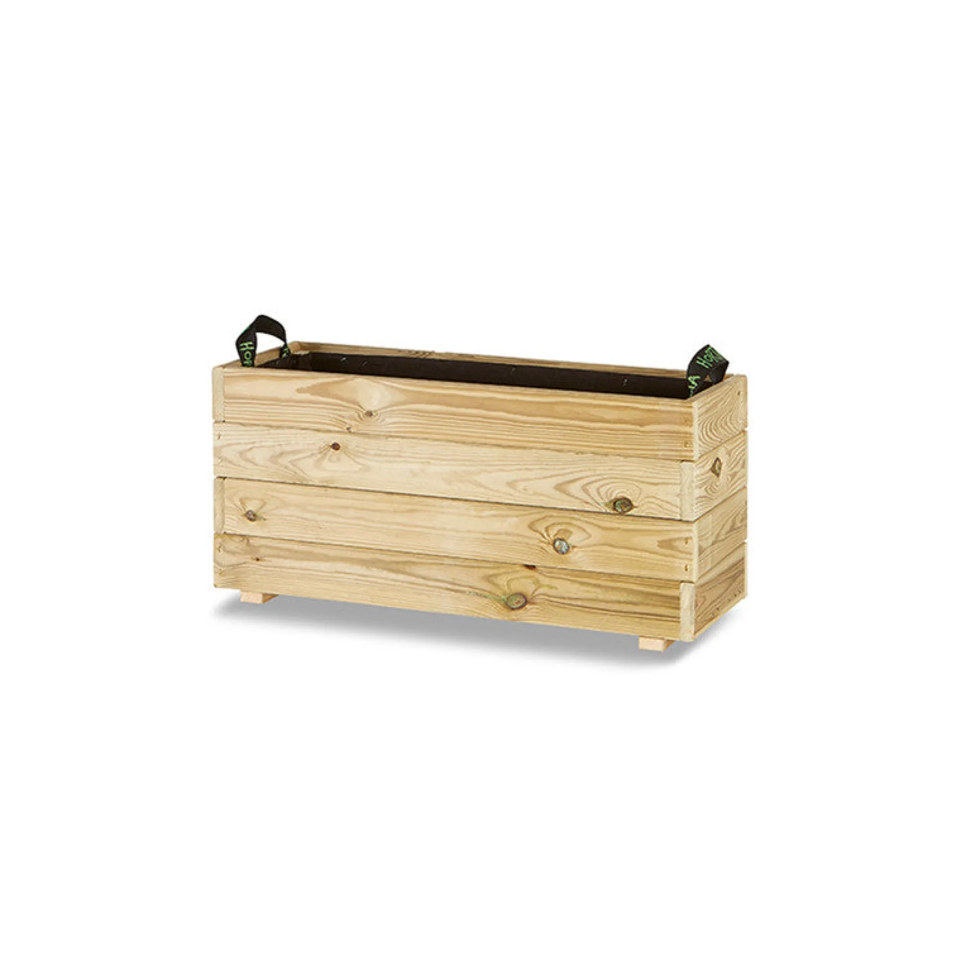 Jardinera Rectangular De Madera Tratada 80x30x40 Cm Ghio Hortalia