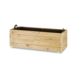 Jardinera Rectangular De Madera Tratada 110x45x40 Cm Ghio Hortalia