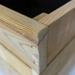 Jardinera Rectangular De Madera Tratada 60x30x40 Cm Ghio Hortalia