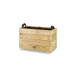 Jardinera Rectangular De Madera Tratada 60x30x40 Cm Ghio Hortalia