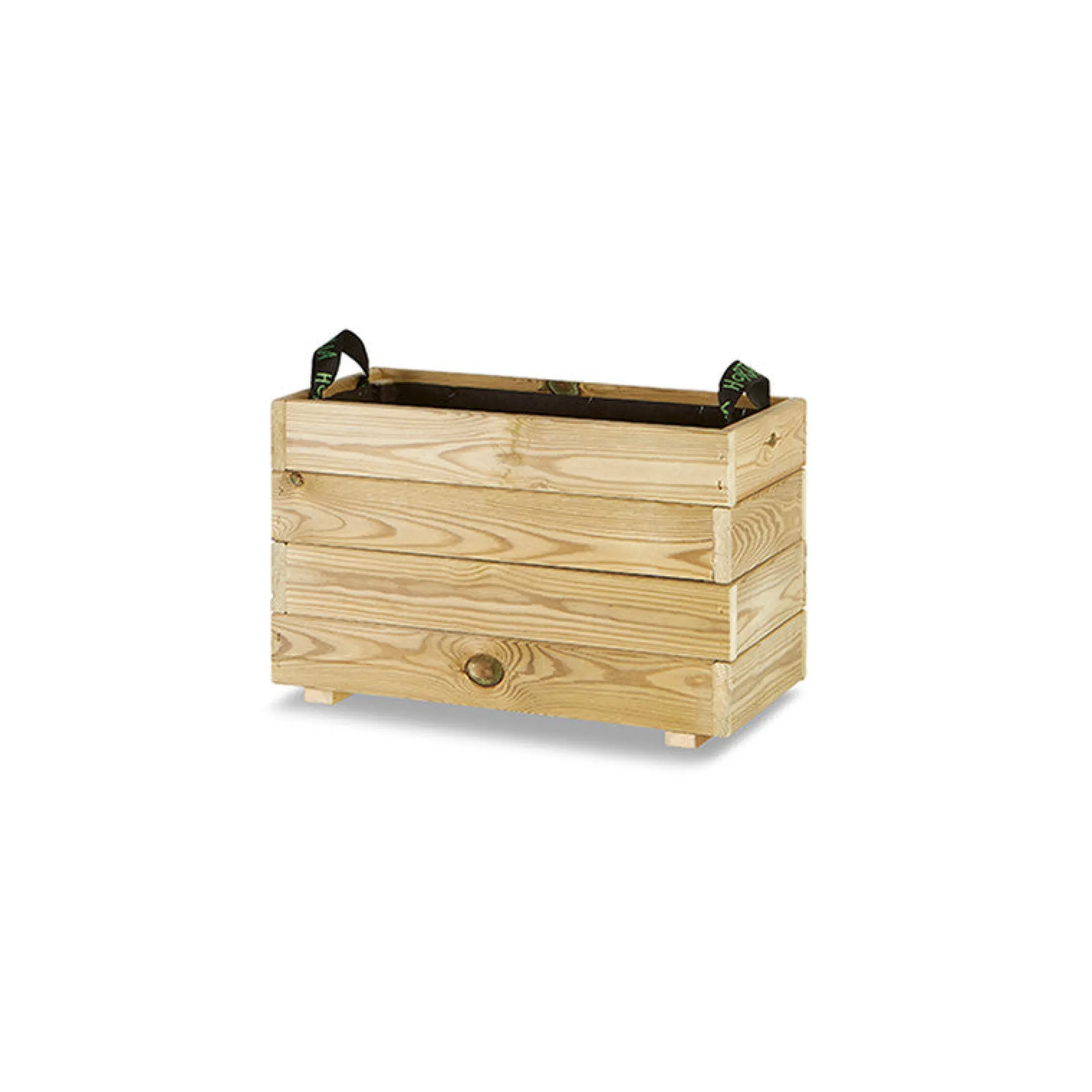 Jardinera Rectangular De Madera Tratada 60x30x40 Cm Ghio Hortalia