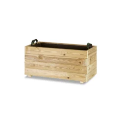 Jardinera Rectangular De Madera Tratada 80x40x40 Cm Ghio Hortalia