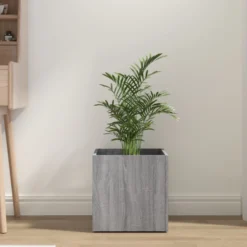 Jardinera Sonoma Gris 40x40x40 Cm Madera De Ingeniería