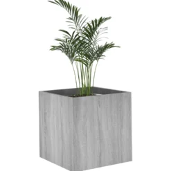 Jardinera Sonoma Gris 40x40x40 Cm Madera De Ingeniería