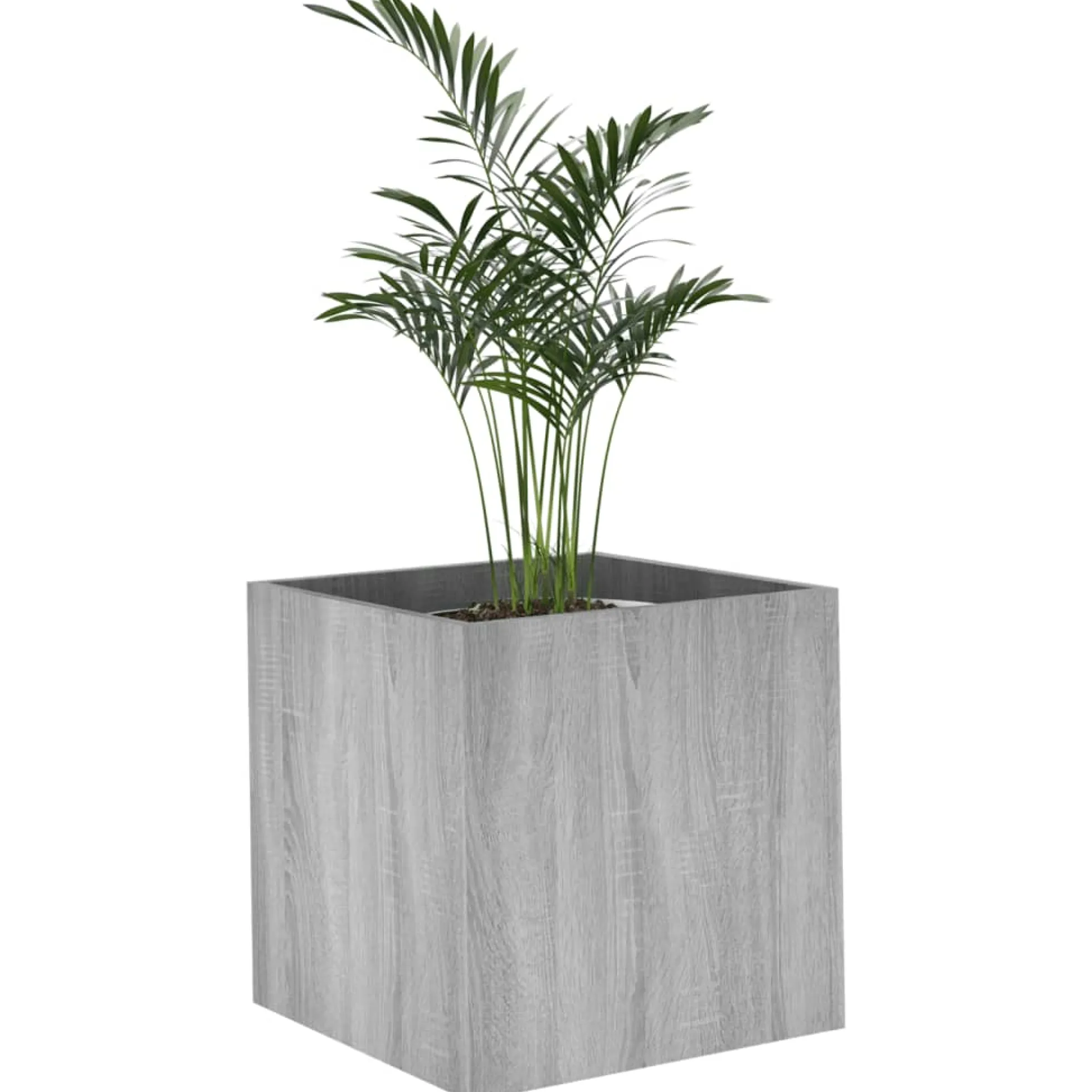 Jardinera Sonoma Gris 40x40x40 Cm Madera De Ingeniería