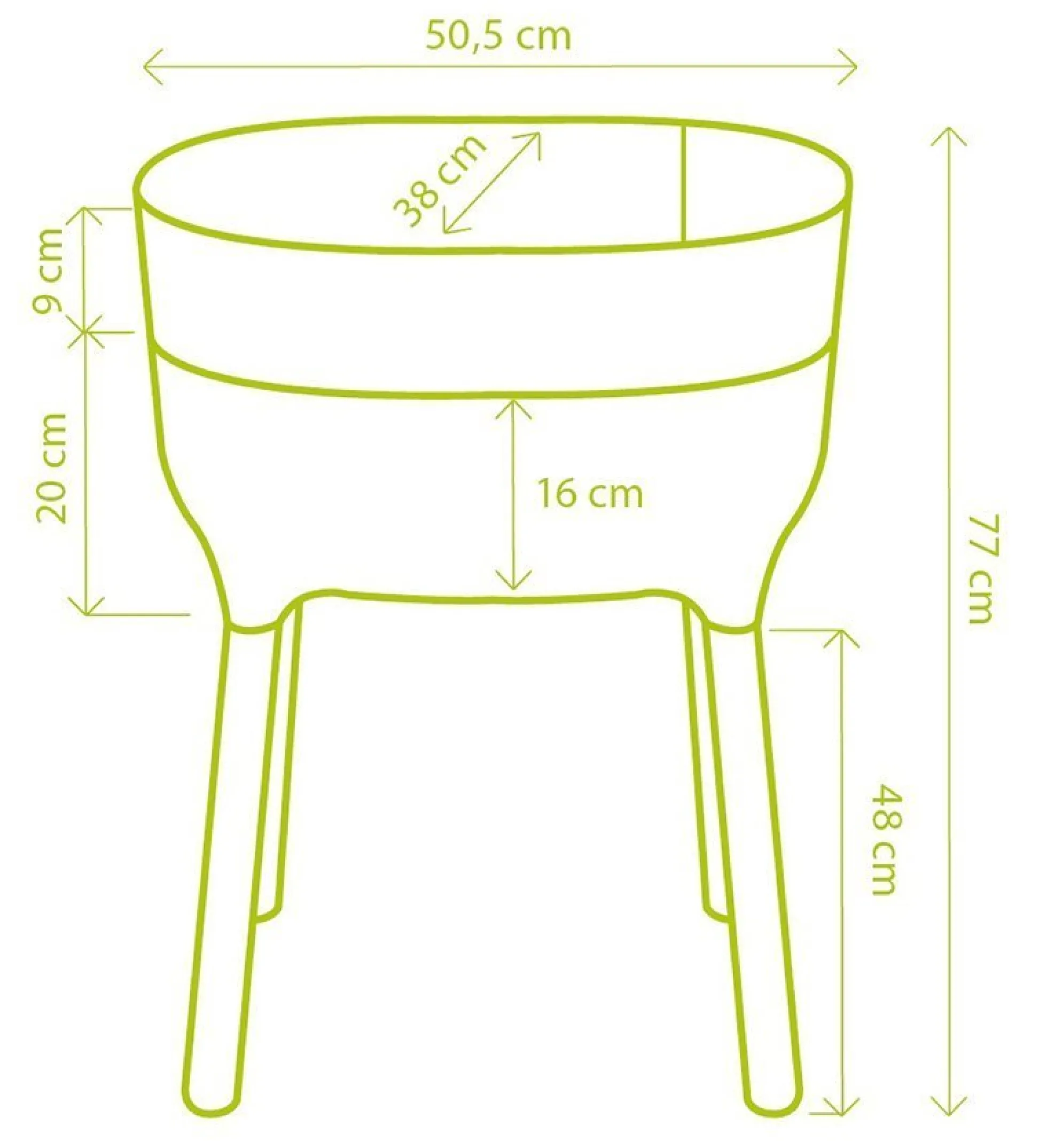 Jardinera Urbalive High Verde Claro Con Auto-riego