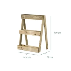 Jardinera Vertical Madera Tratada Exterior Stand Line Island KD 3B Hortalia