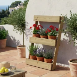 Jardinera Vertical Stand Line Floor 3B Madera Tratada Exterior Hortalia