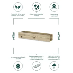 Jardinera Vertical Stand Line 1B Madera Tratada Exterior Hortalia