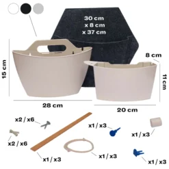 Jardín Vertical Modular Citysens Con Riego Automático De 3 Maceteros – Blanco Con Funda Téxtil Reciclada