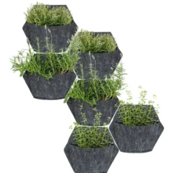 Jardín Vertical Modular Citysens Con Riego Automático De 6 Maceteros – Blanco Con Funda Textil Blanca