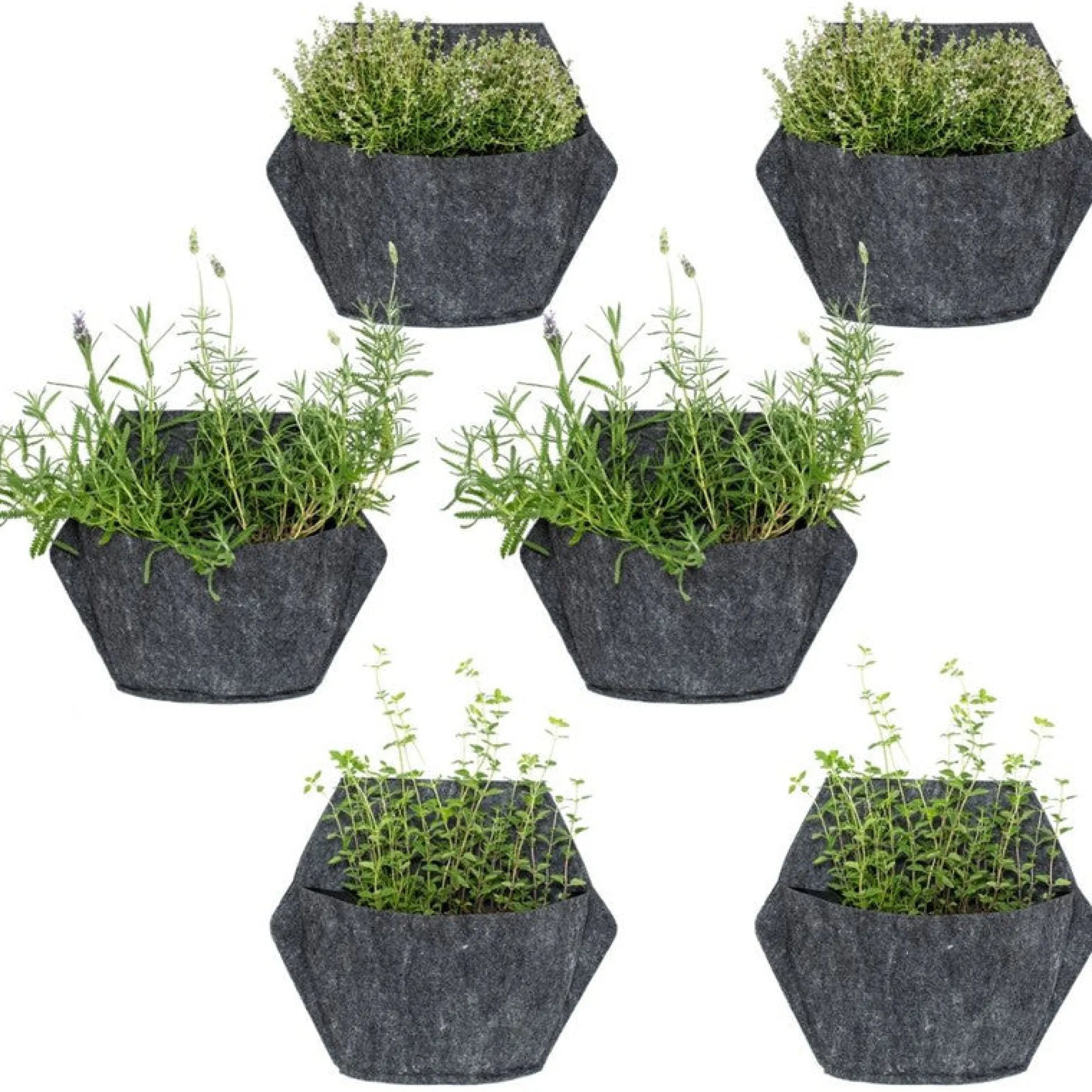 Jardín Vertical Modular Citysens Con Riego Automático De 6 Maceteros – Blanco Con Funda Textil Blanca