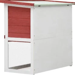 Jaula Conejera Con 1 Puerta Madera Rojo
