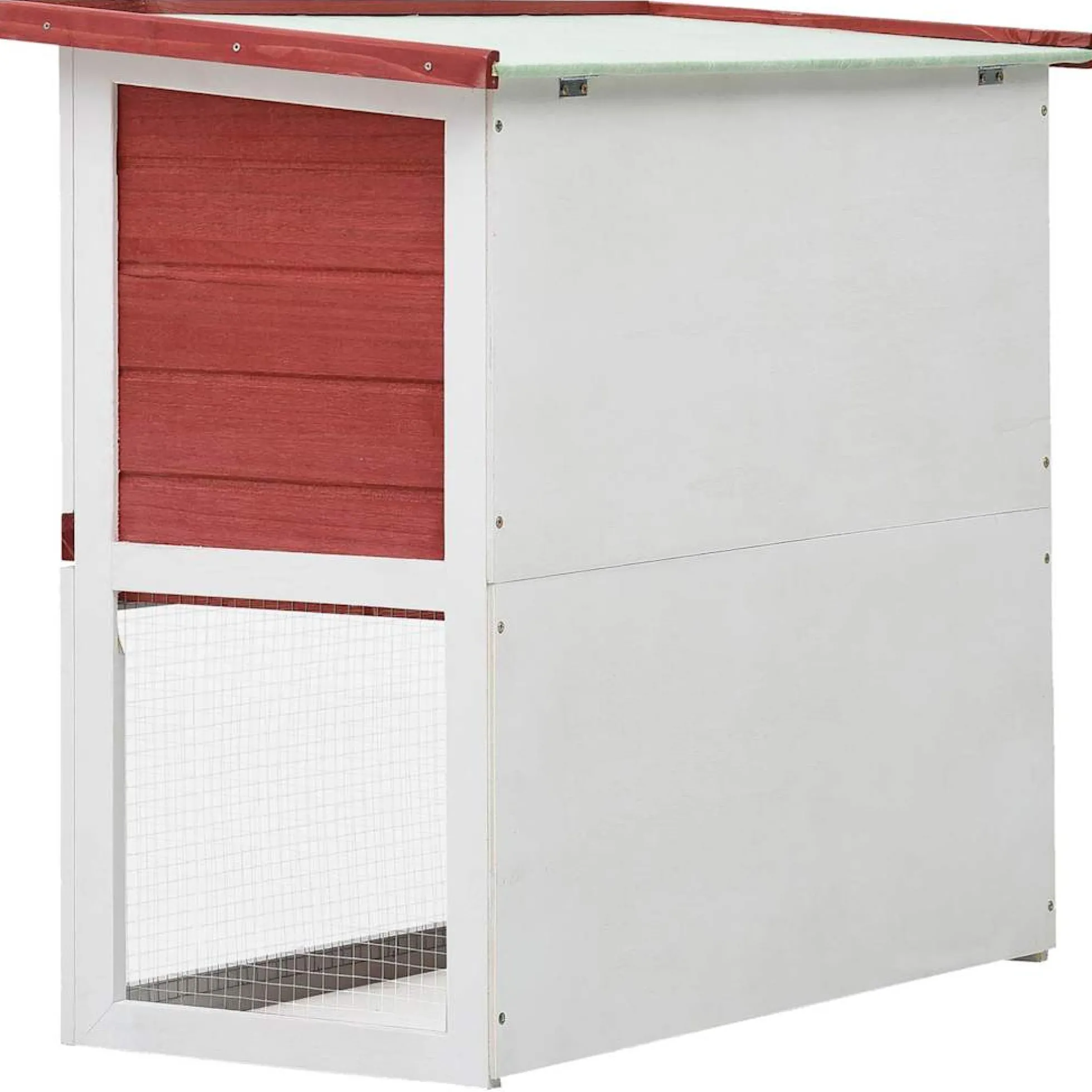Jaula Conejera Con 1 Puerta Madera Rojo
