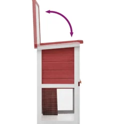 Jaula Conejera Con 1 Puerta Madera Rojo