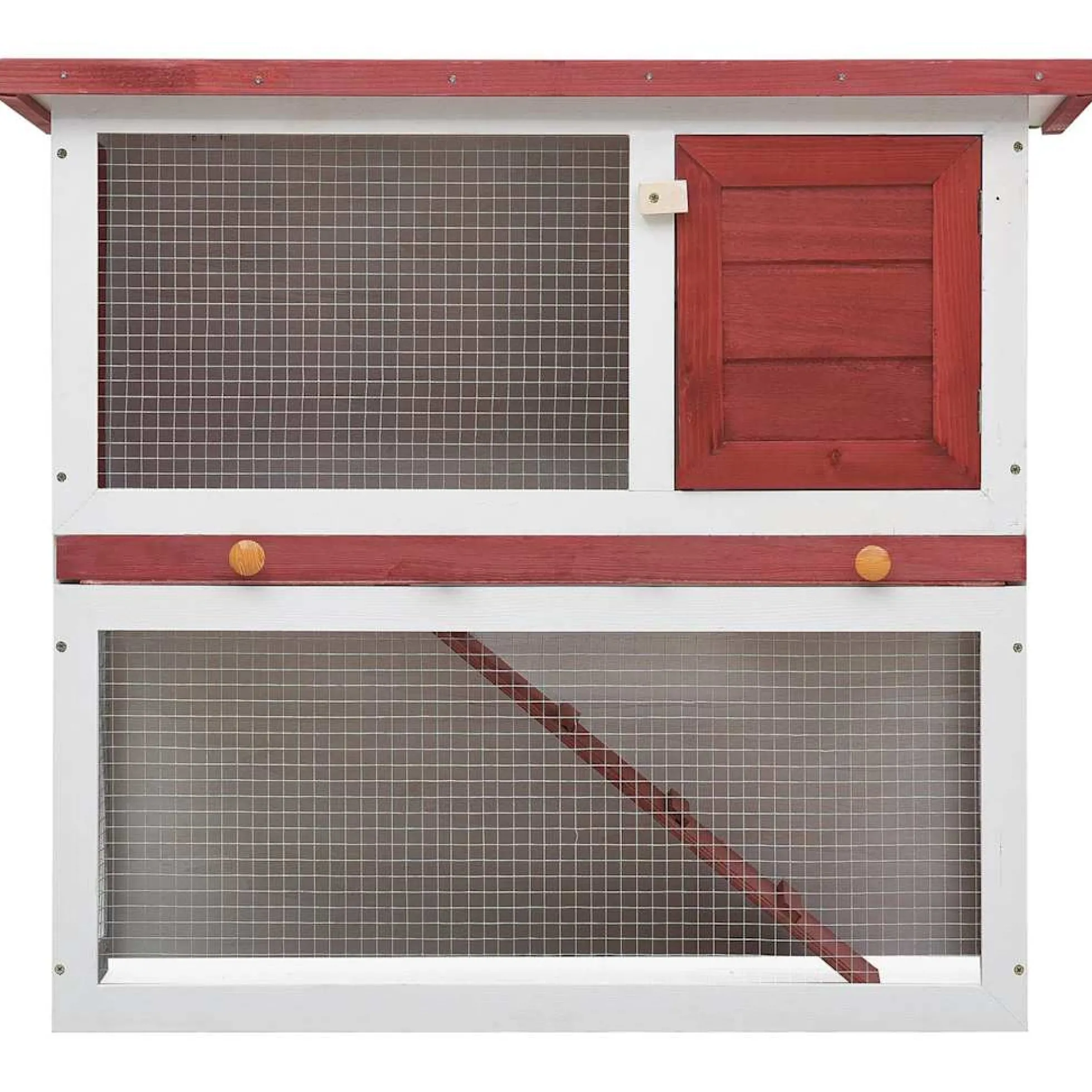 Jaula Conejera Con 1 Puerta Madera Rojo