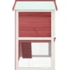 Jaula Conejera Con 3 Puertas Madera Rojo