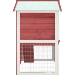 Jaula Conejera Con 3 Puertas Madera Rojo