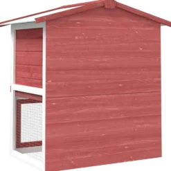 Jaula Conejera Con 3 Puertas Madera Rojo