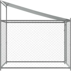 Jaula De Perros Techo Y Puerta Acero Galvanizado Gris 2x2x2 M