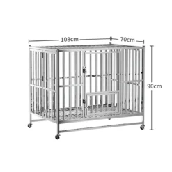 Jaula Grande Plegable Para Perro/mascota Grande De Acero Inoxidable Fácil De Montar Para Un Transporte Cómodo Jowy