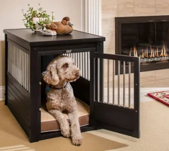 Jaula Para Perros Confort Modelo Arkansas - Perrera De Interior - Cuatro Colores Y Tres Tamaños A Elegir - Negro
