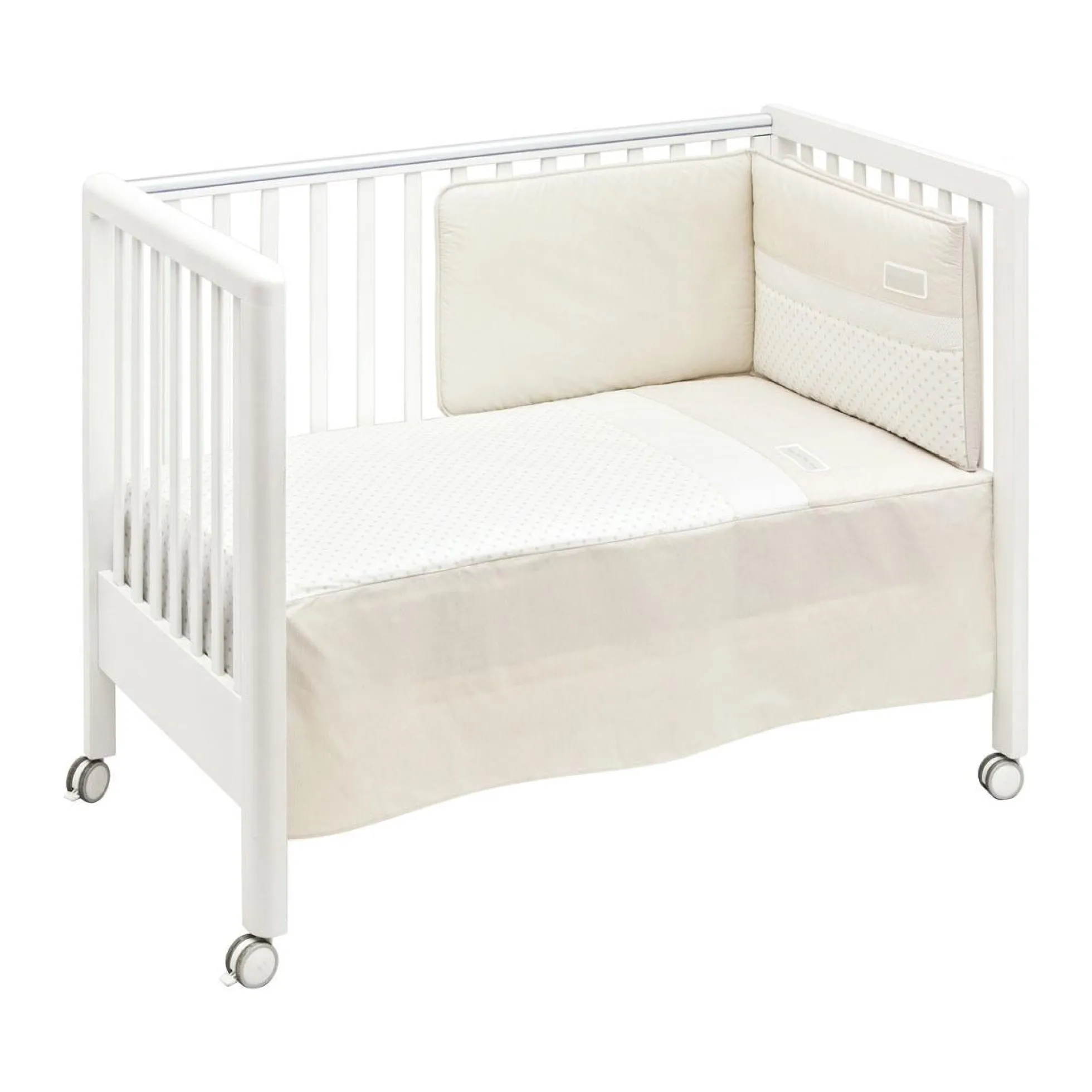 Juego de colcha + protector para cuna Star 60x120 cm. Beige