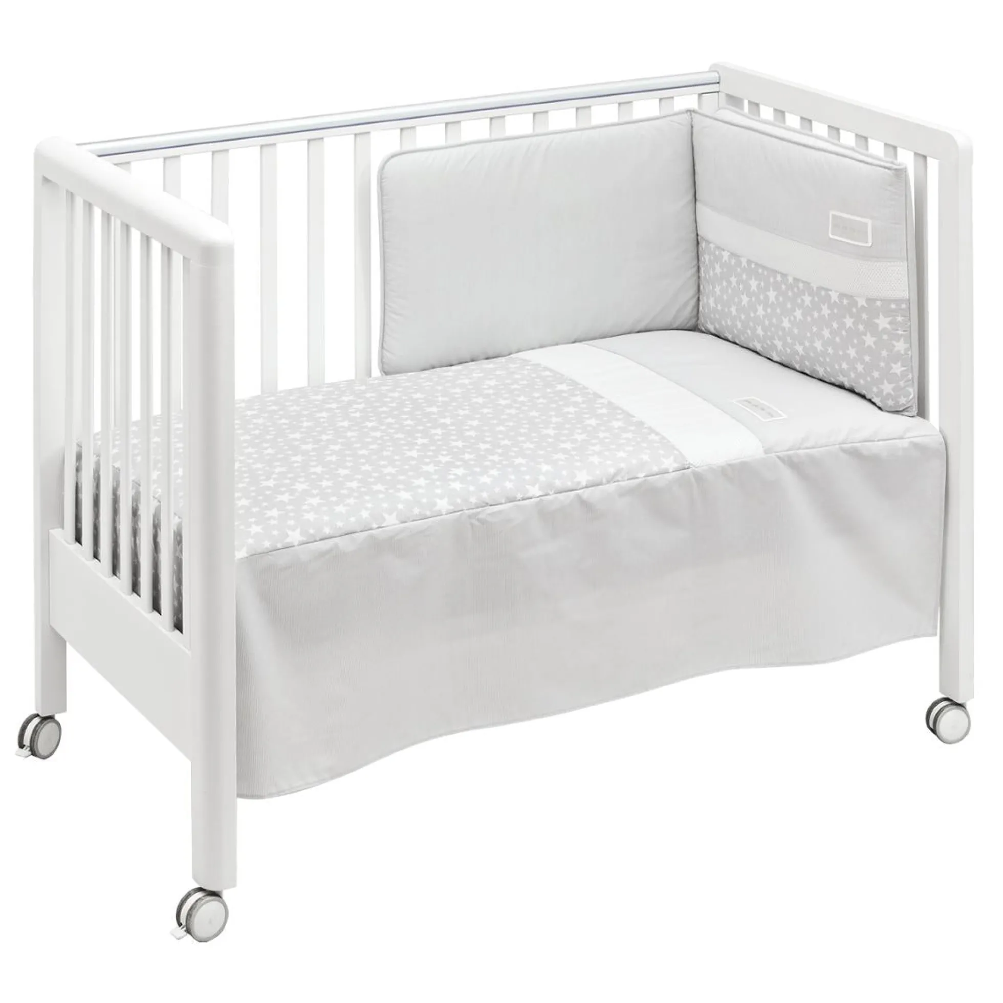 Juego de colcha + protector para cuna Star 60x120 cm. Beige