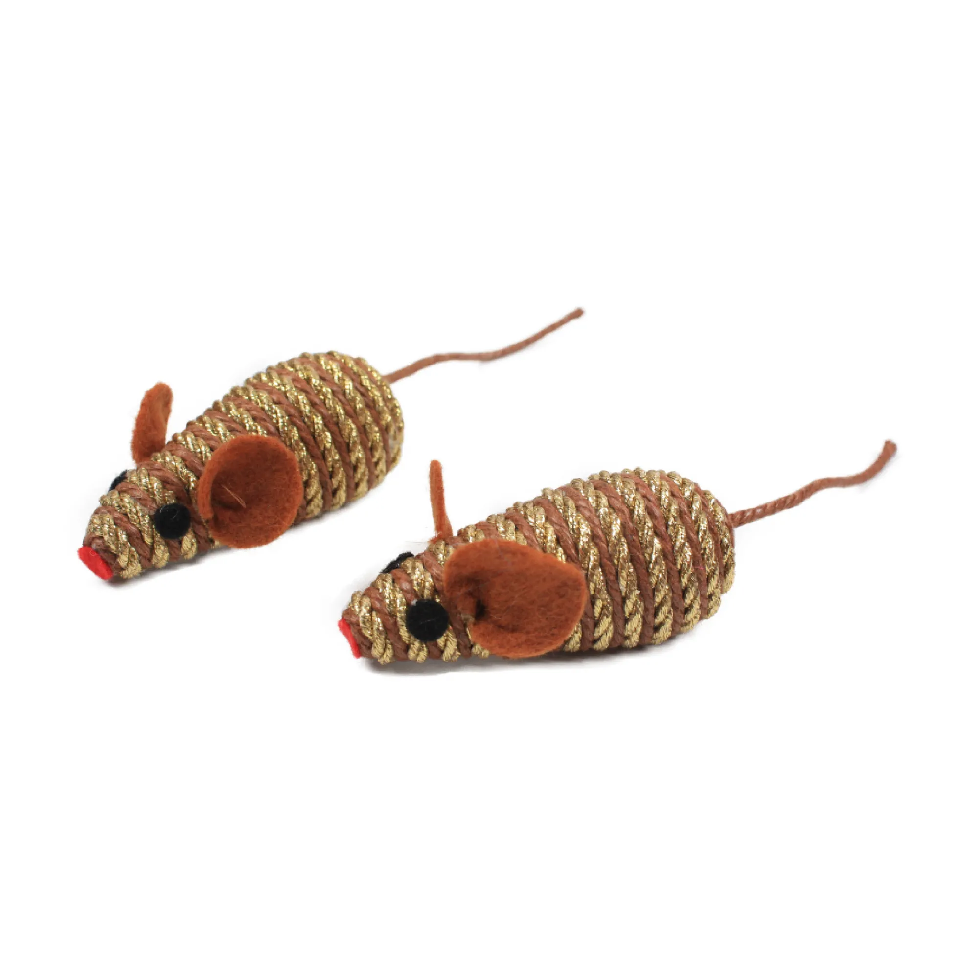Juguete Para Gato En Pack De 2 Ratones De Cuerda. De 7cm De Longuitud Y Suave Sonido Al Mover. Wuapu
