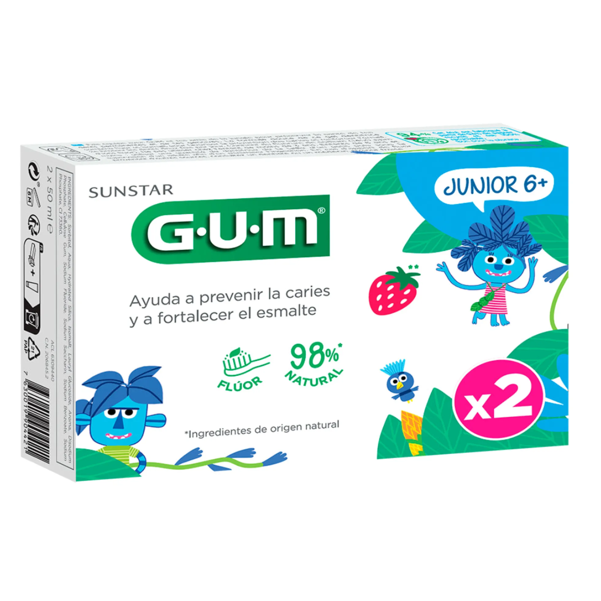Junior duo pack gel dentífrico Gum 2x50ml